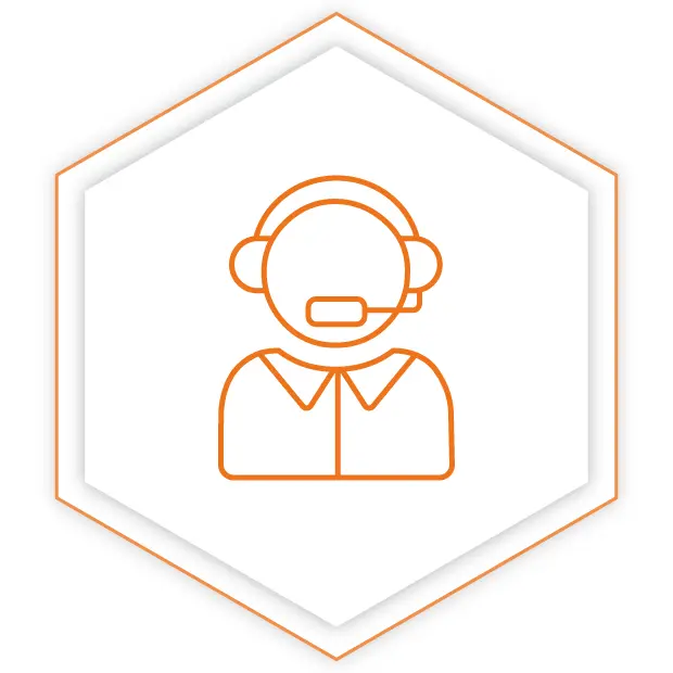 Hexagon Icon mit Service Männchen